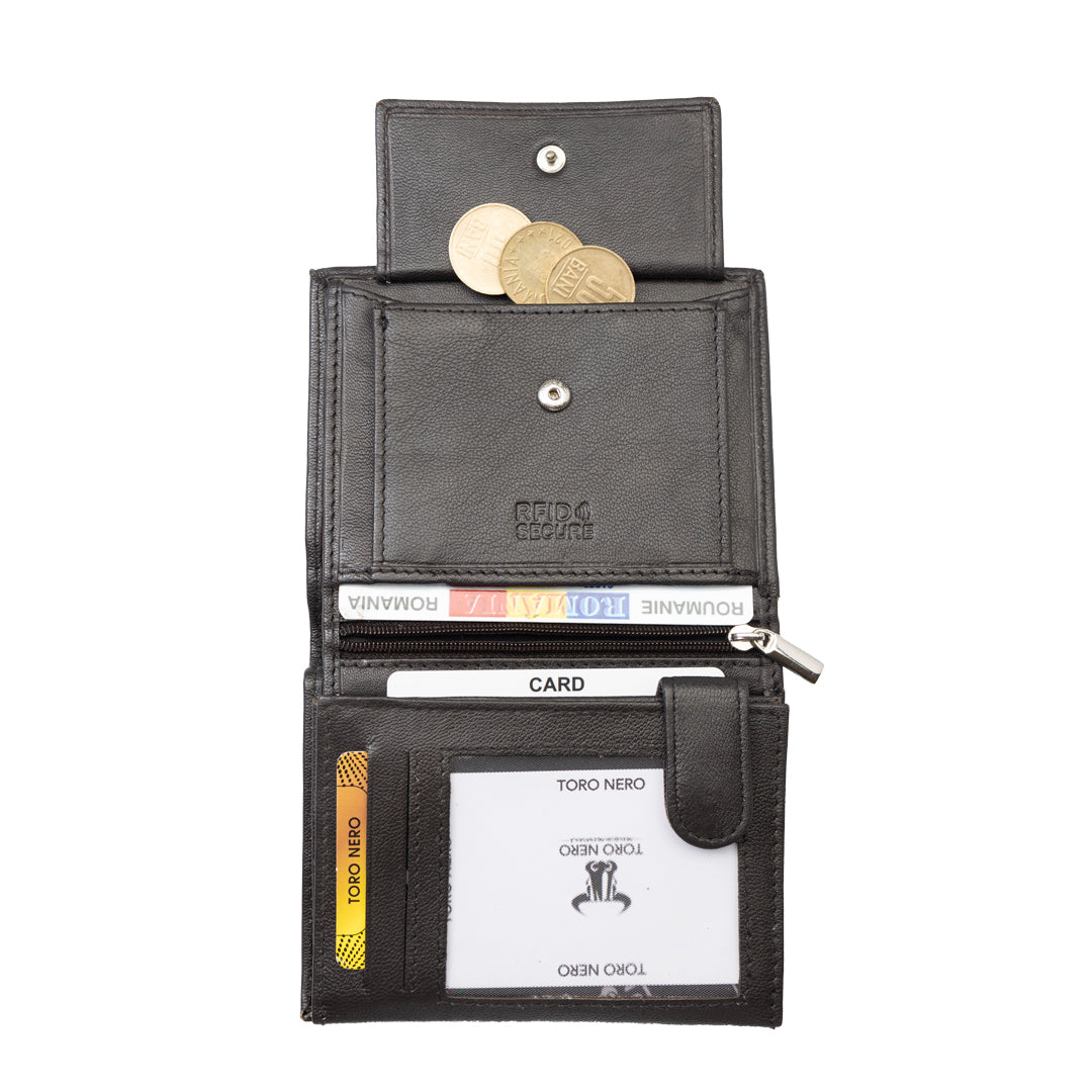 Herrenbrieftasche aus echtem braunem Leder Ryan, RFID-Schutz