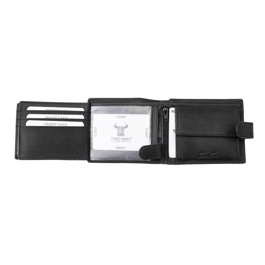 Portafoglio uomo in vera pelle nero POIL