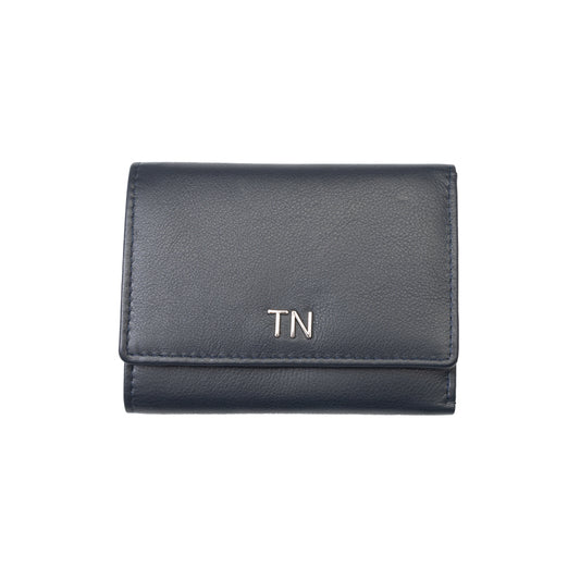 Portafoglio da donna in vera pelle blu navy Ellis, protezione RFID