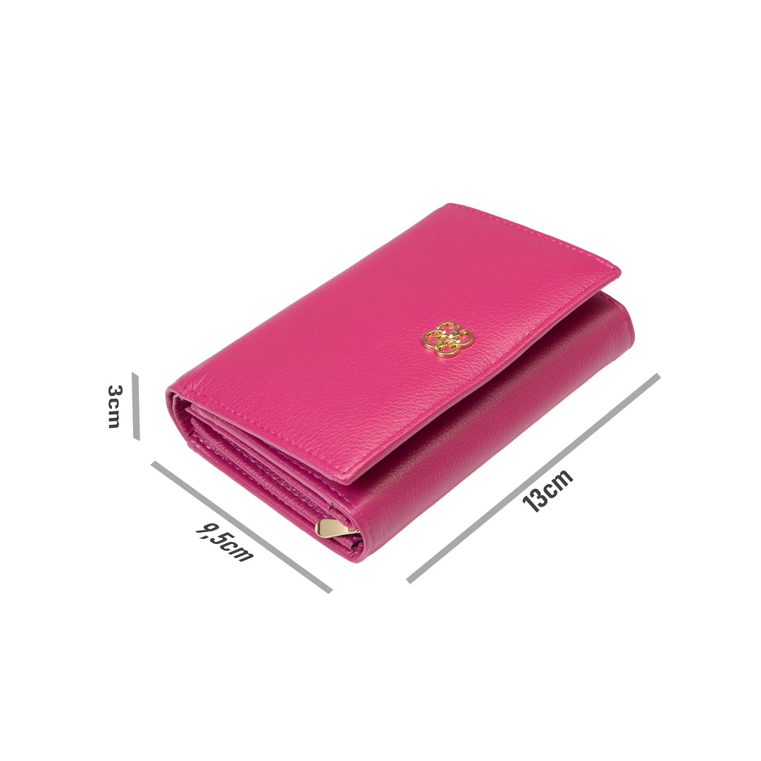 Portefeuille pour femmes en cuir véritable fuchsia-detail Little