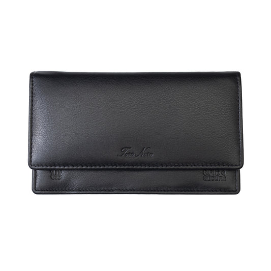 Portafoglio donna in vera pelle nero Cloudy, protezione RFID