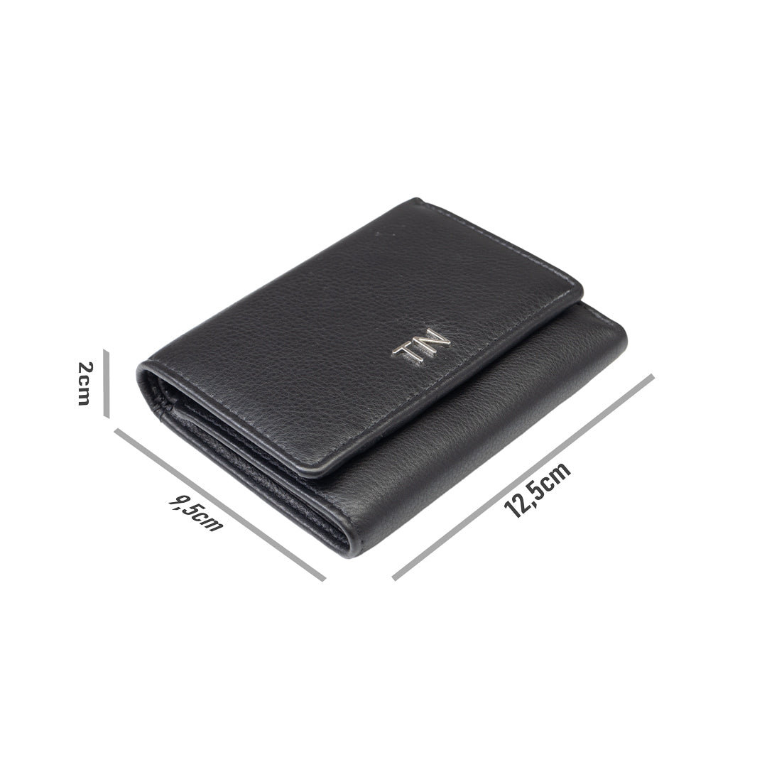 Portafoglio da donna in vera pelle nero Ellis, protezione RFID