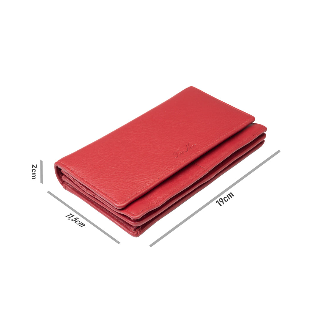 Portafoglio donna in vera pelle rosso Chiara, protezione RFID