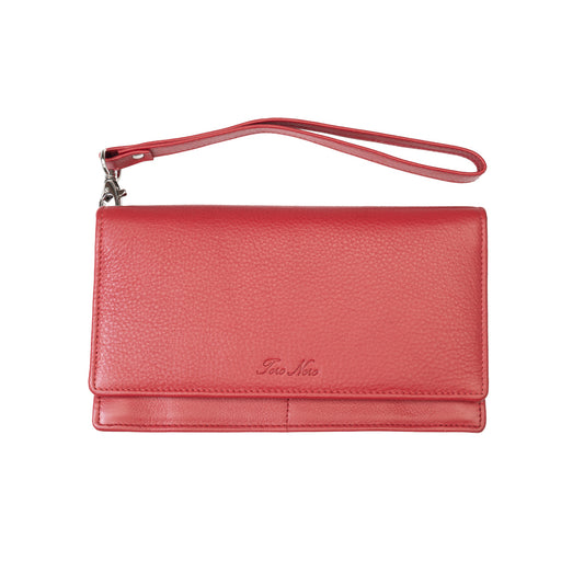 Portafoglio donna in vera pelle rosso Chiara, protezione RFID