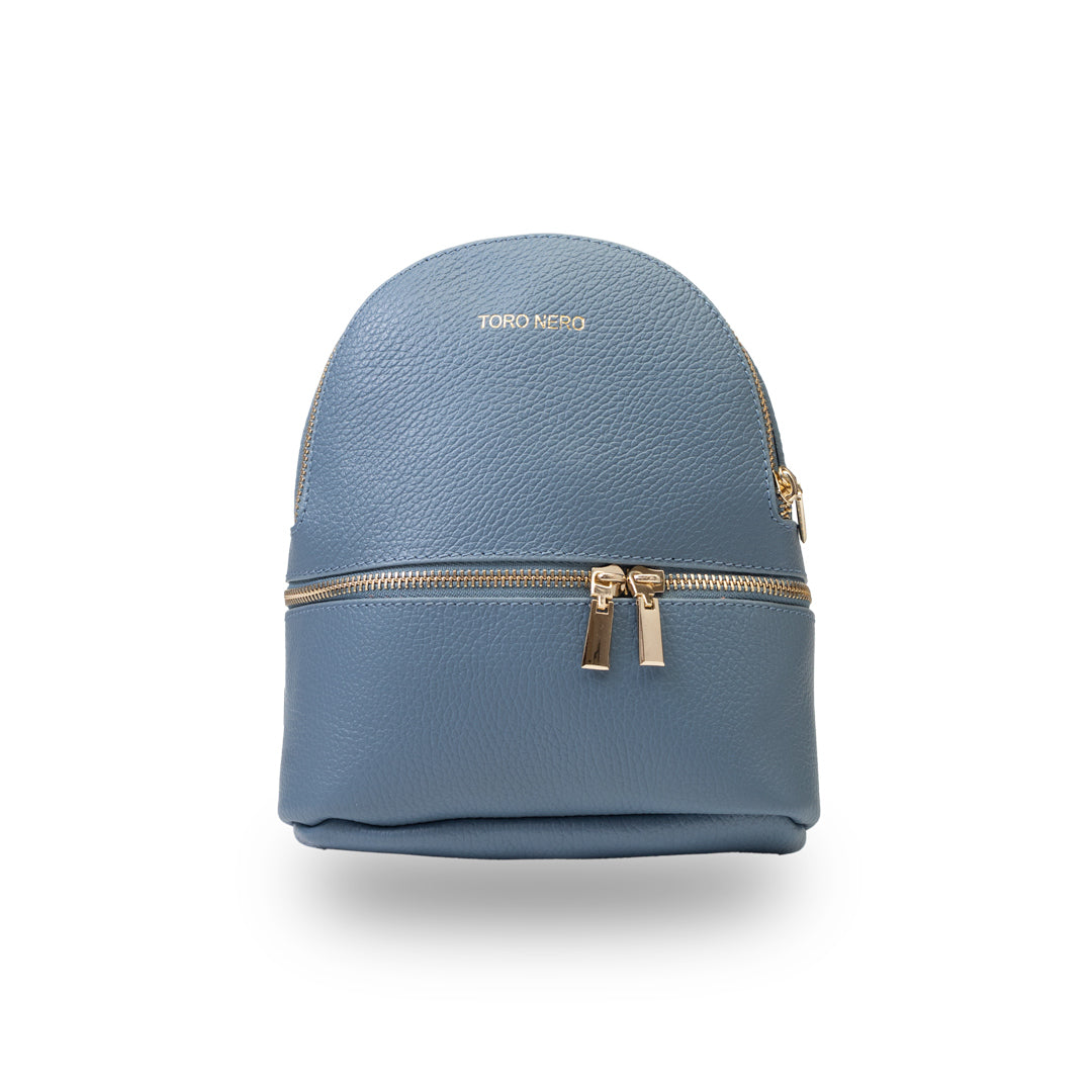 Zaino da donna in vera pelle blu Teen Spirit