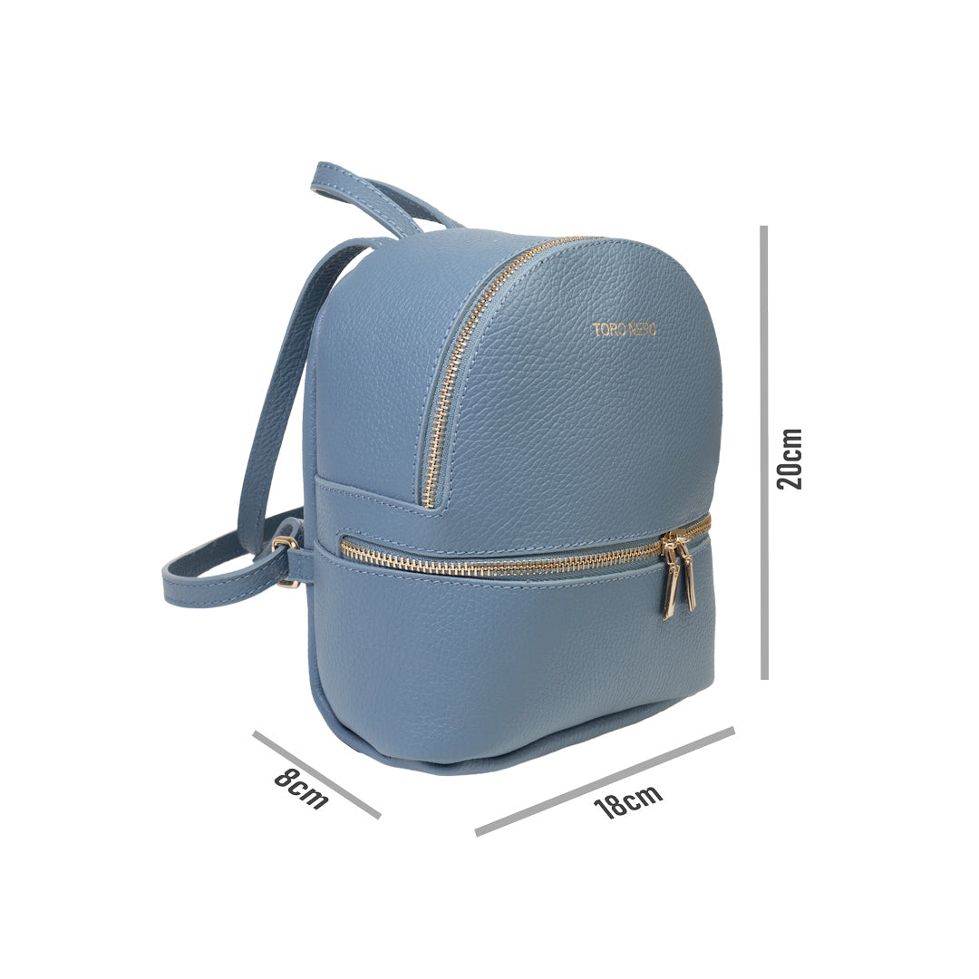 Zaino da donna in vera pelle blu Teen Spirit