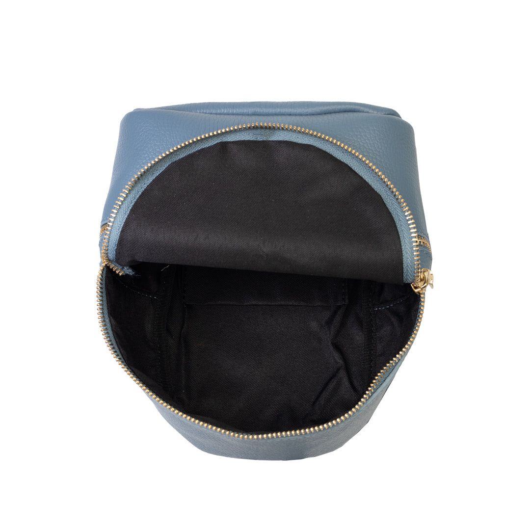 Zaino da donna in vera pelle blu Teen Spirit