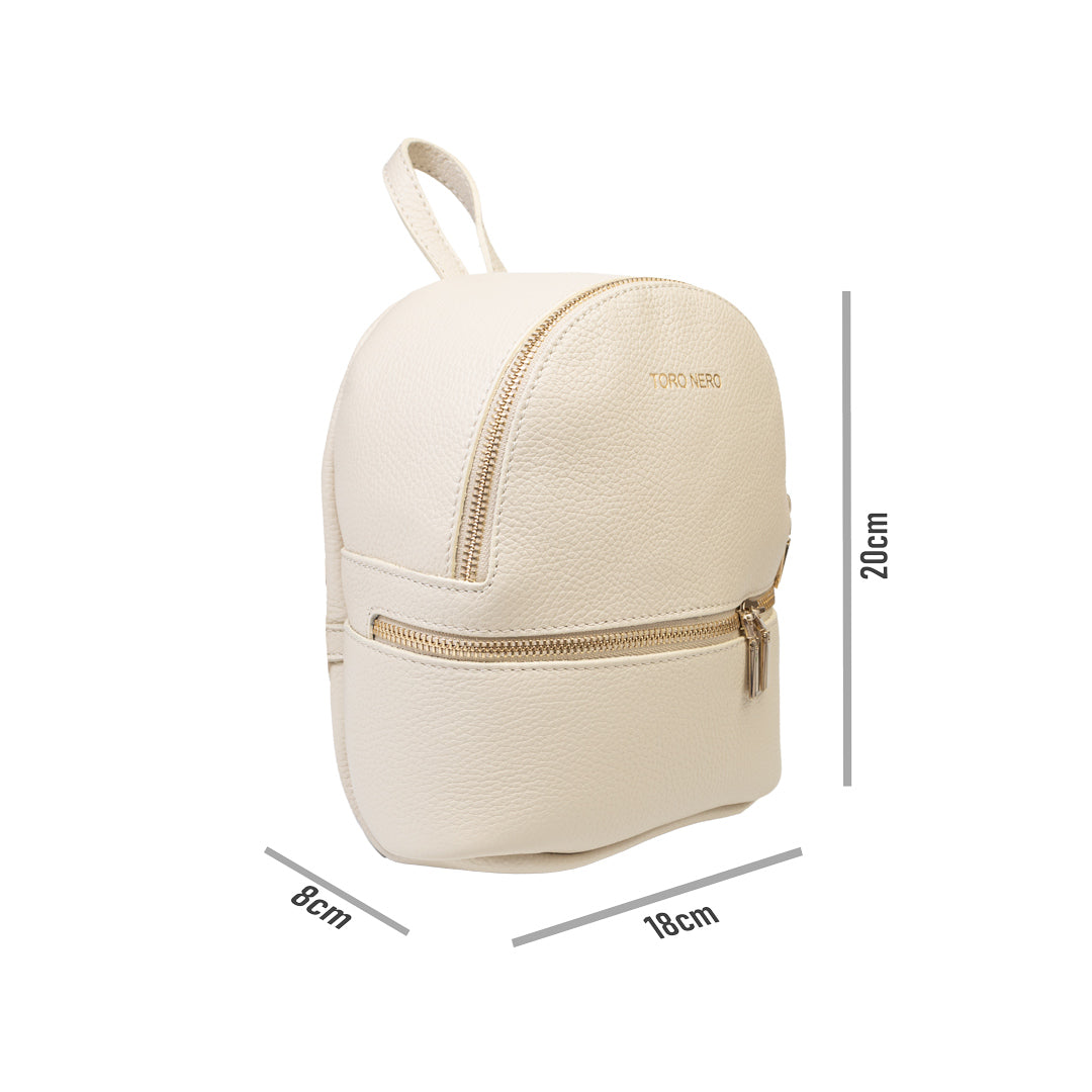 Zaino da donna in pelle naturale beige Teen Spirit