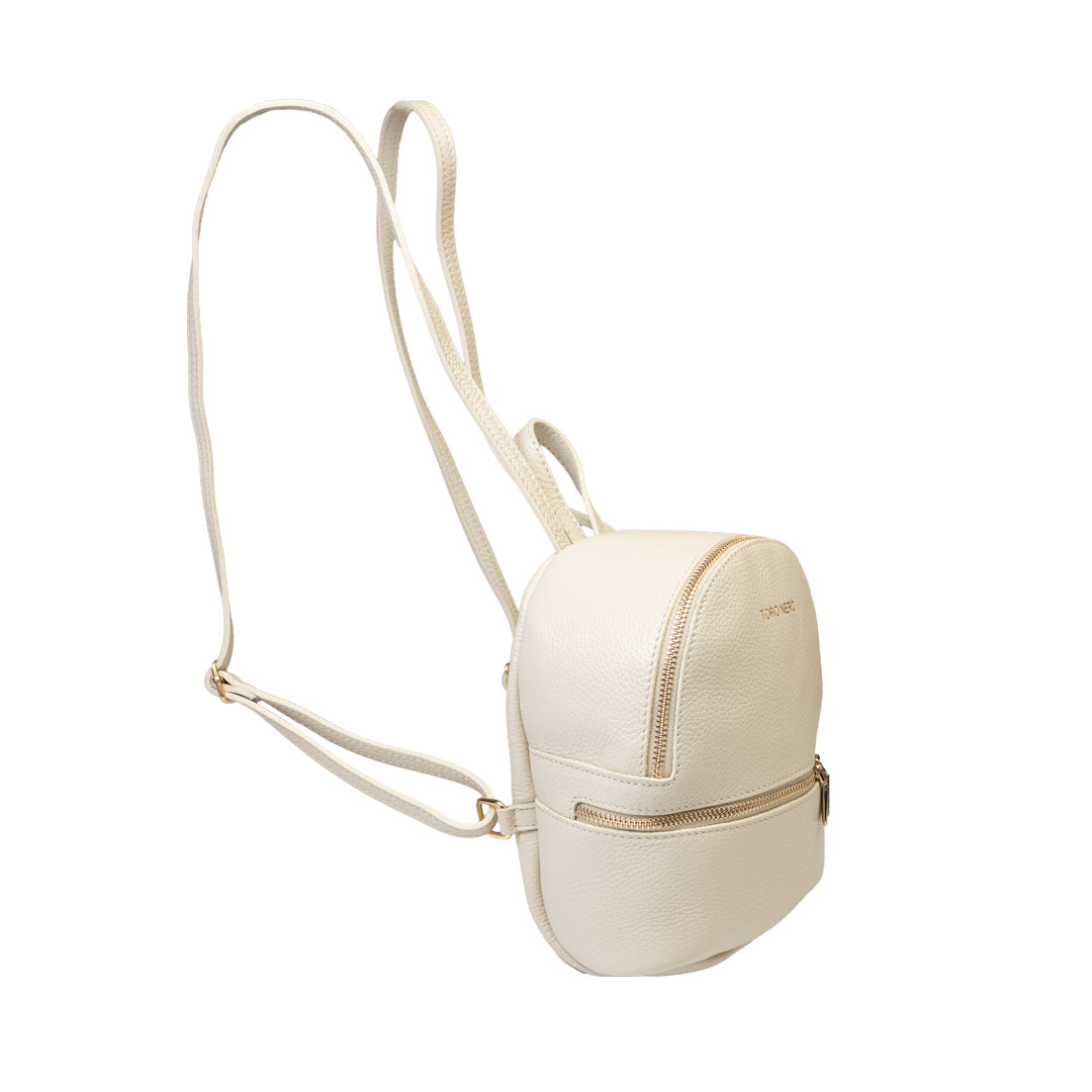 Zaino da donna in pelle naturale beige Teen Spirit