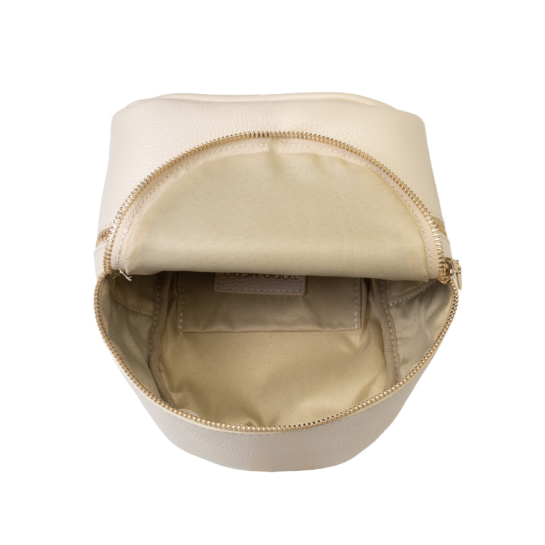 Zaino da donna in pelle naturale beige Teen Spirit