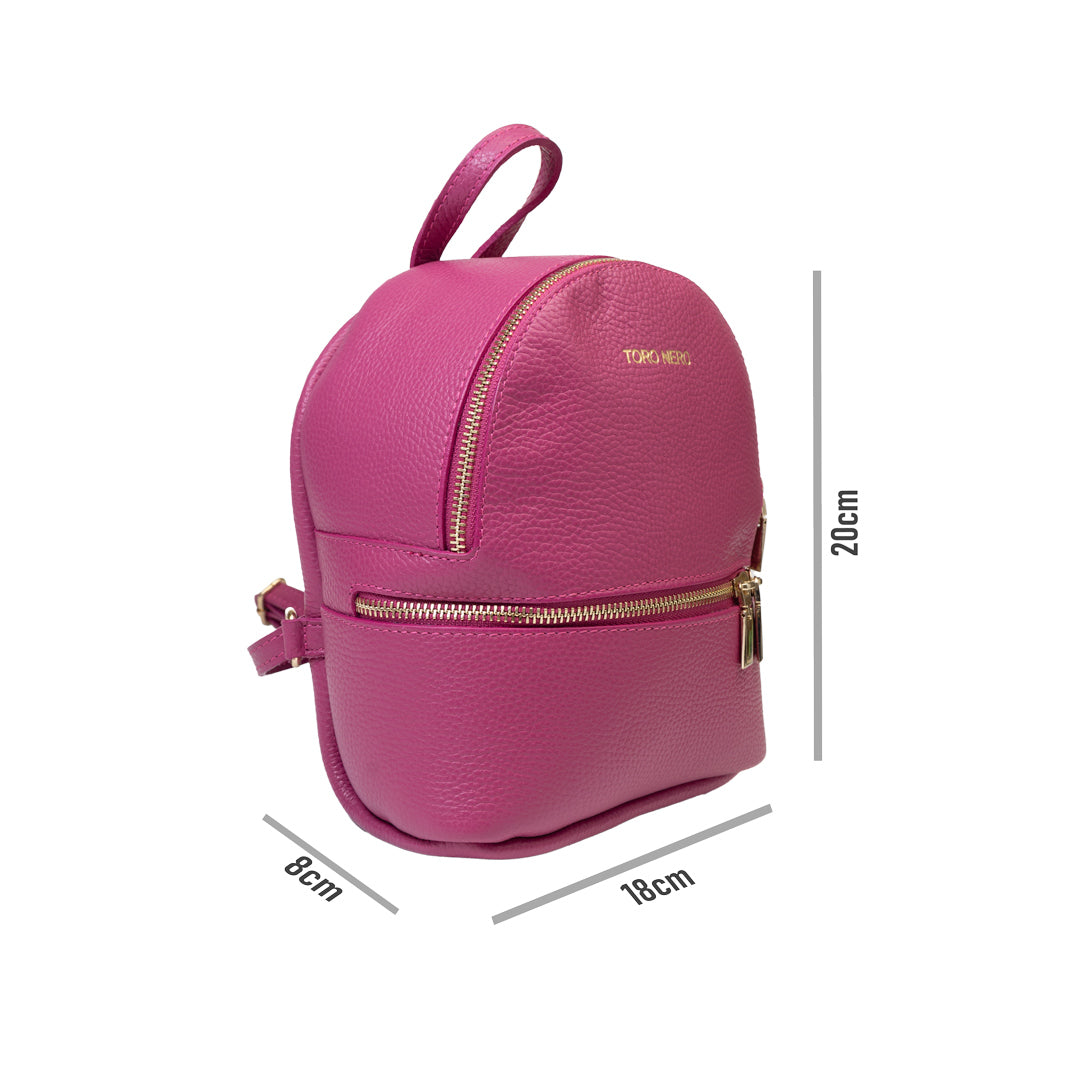 Zaino da donna in vera pelle fucsia Teen Spirit