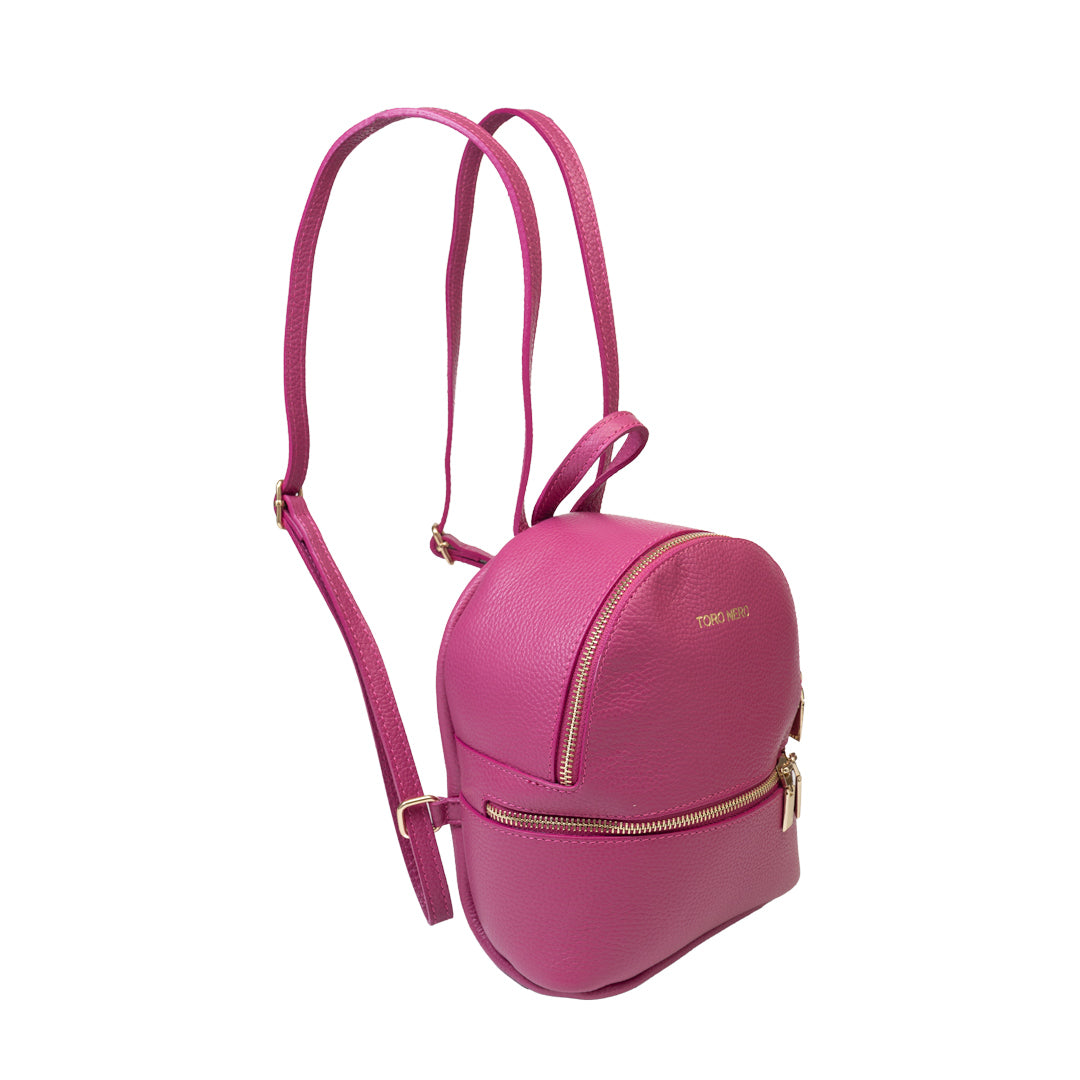 Zaino da donna in vera pelle fucsia Teen Spirit
