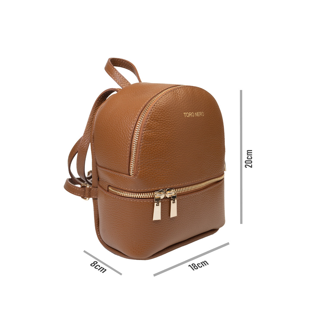 Zaino da donna in vera pelle marrone Teen Spirit