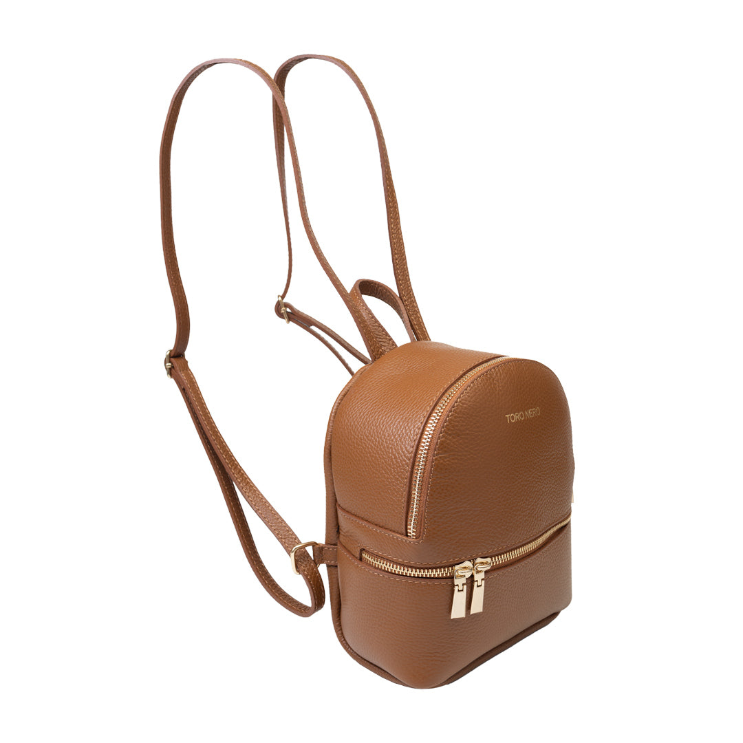 Zaino da donna in vera pelle marrone Teen Spirit