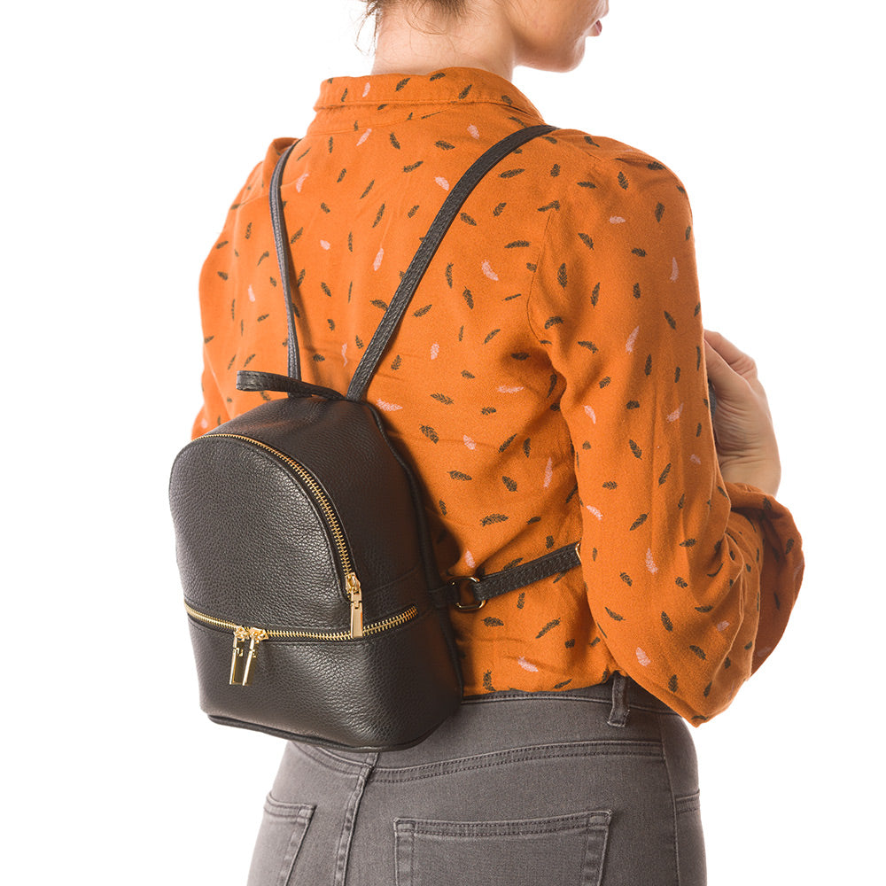 Zaino da donna in vera pelle nero Teen Spirit