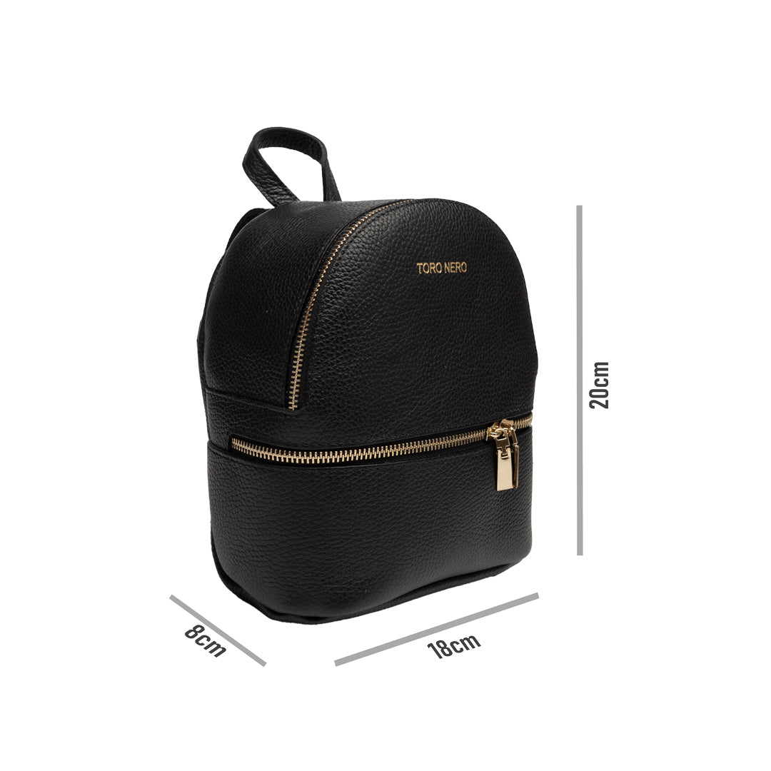 Zaino da donna in vera pelle nero Teen Spirit