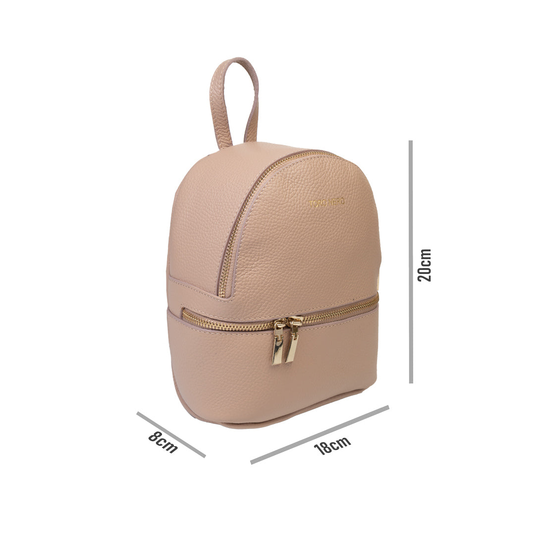 Zaino da donna in vera pelle rosa chiaro Teen Spirit