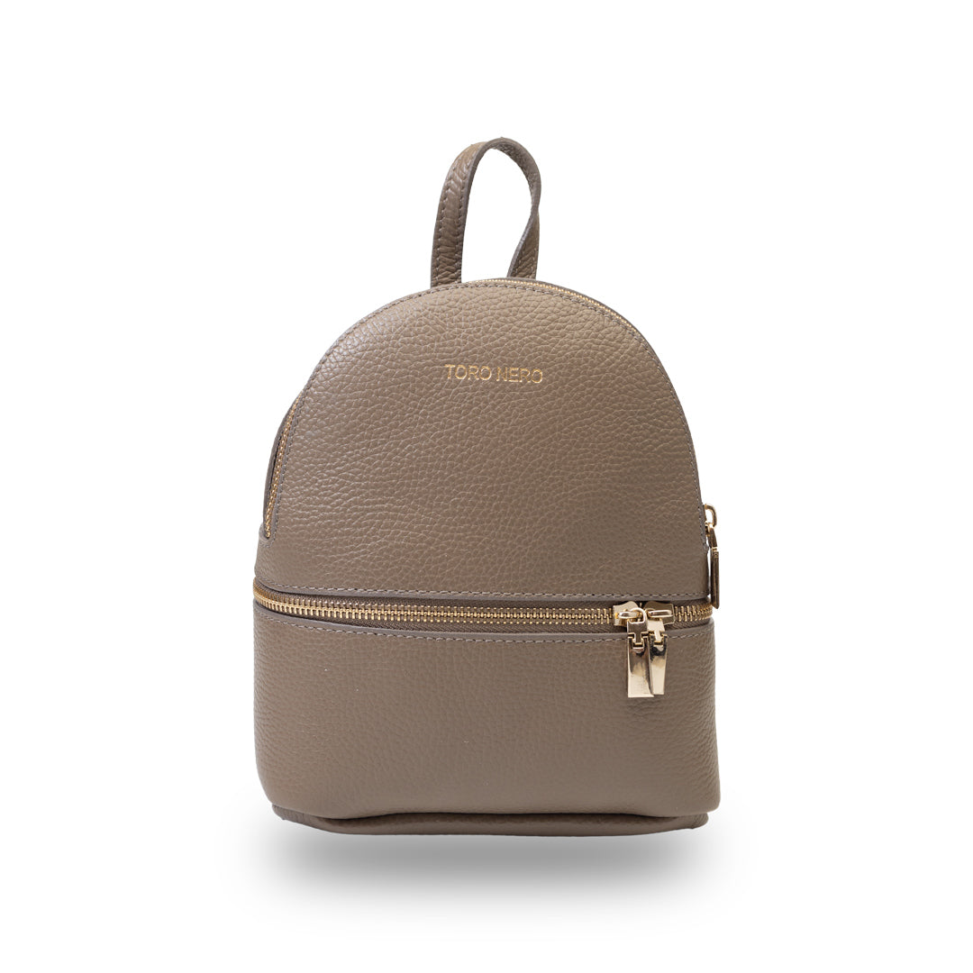 Zaino da donna in vera pelle color talpa Teen Spirit