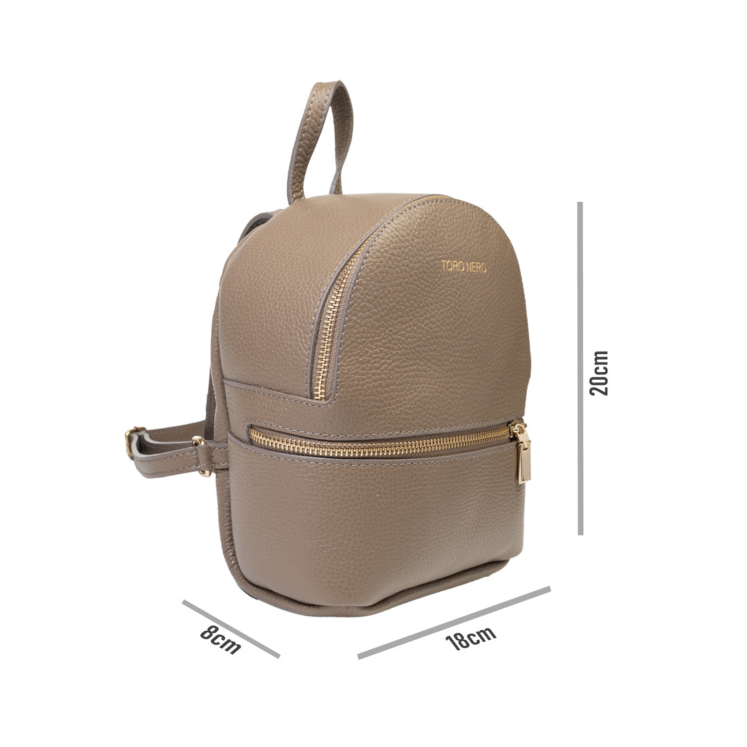 Zaino da donna in vera pelle color talpa Teen Spirit