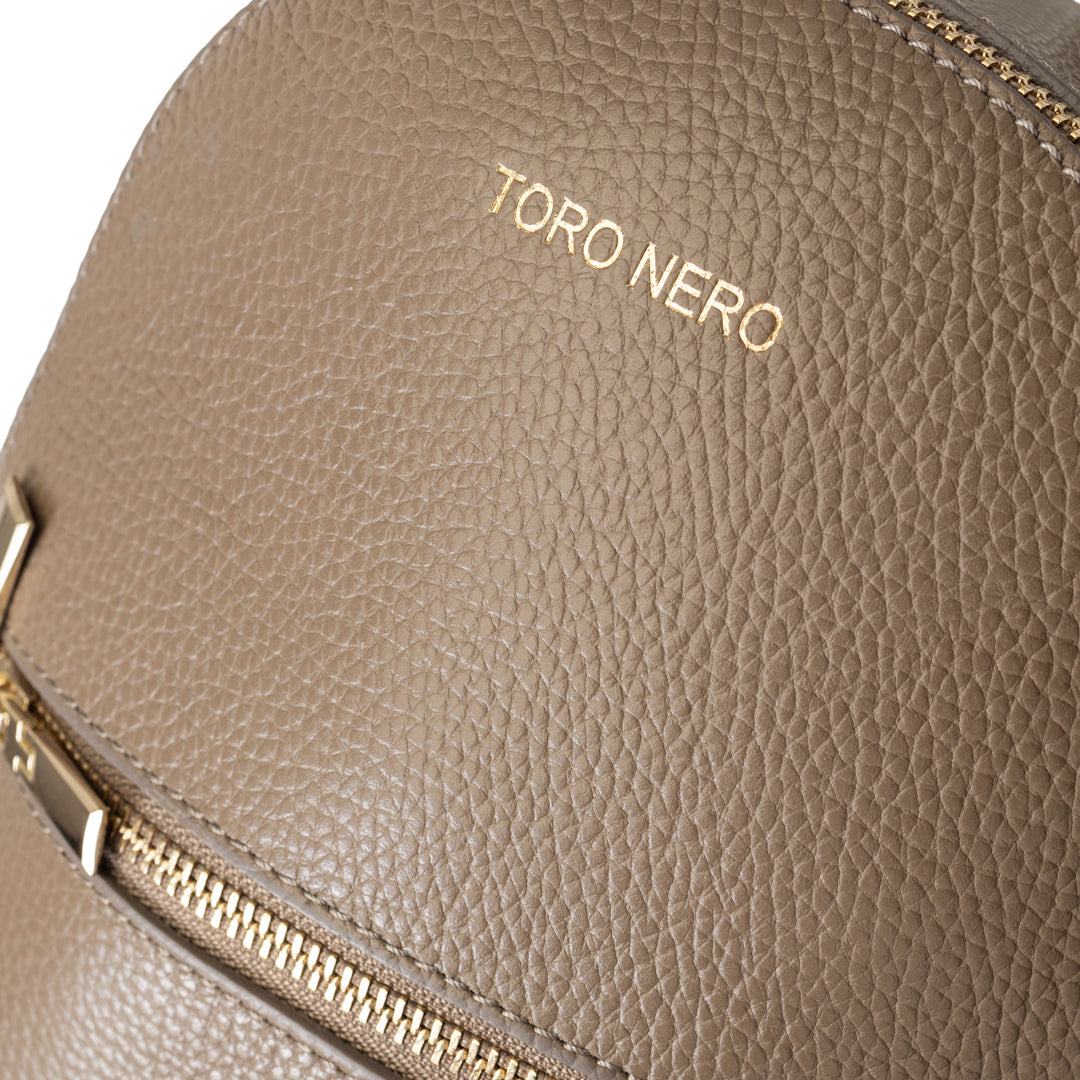 Zaino da donna in vera pelle color talpa Teen Spirit