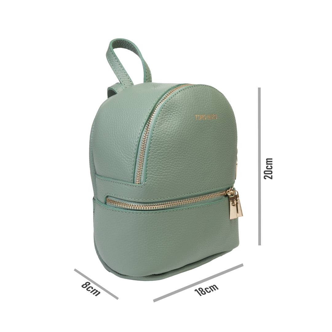 Zaino da donna in vera pelle verde salvia Teen Spirit