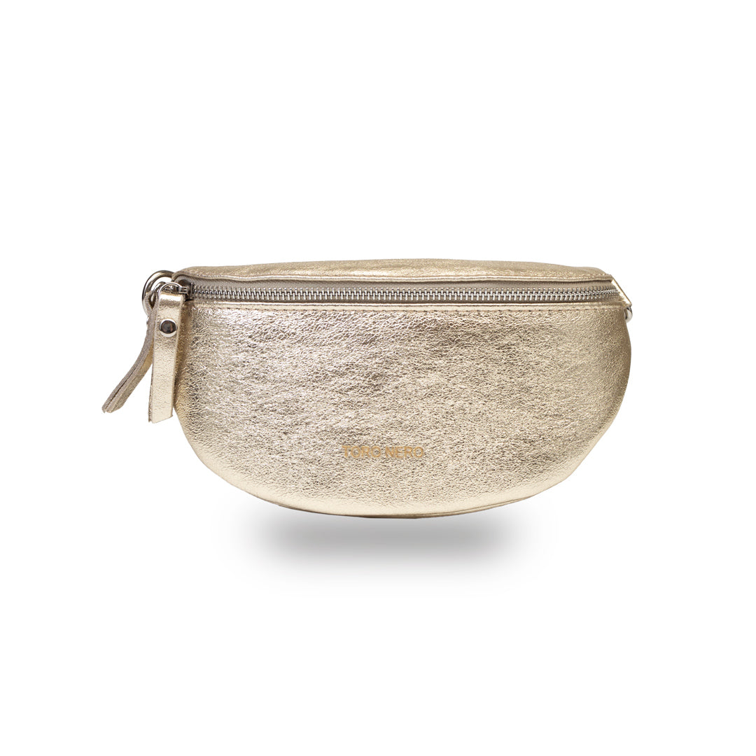 Marsupio da donna in vera pelle oro Waist Glam