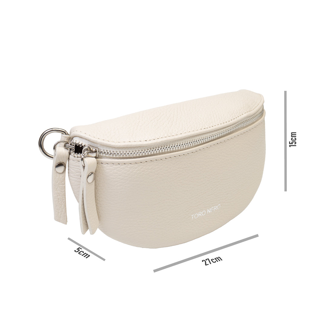 Marsupio donna in pelle naturale beige Waist Glam