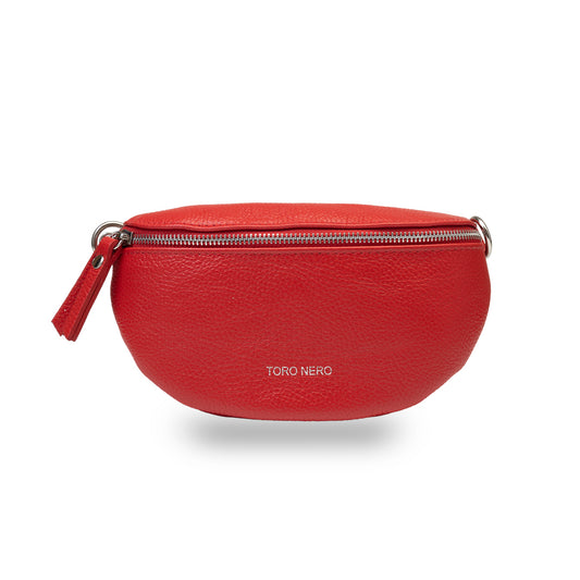 Damentasche aus echtem rotem Leder Waist Glam