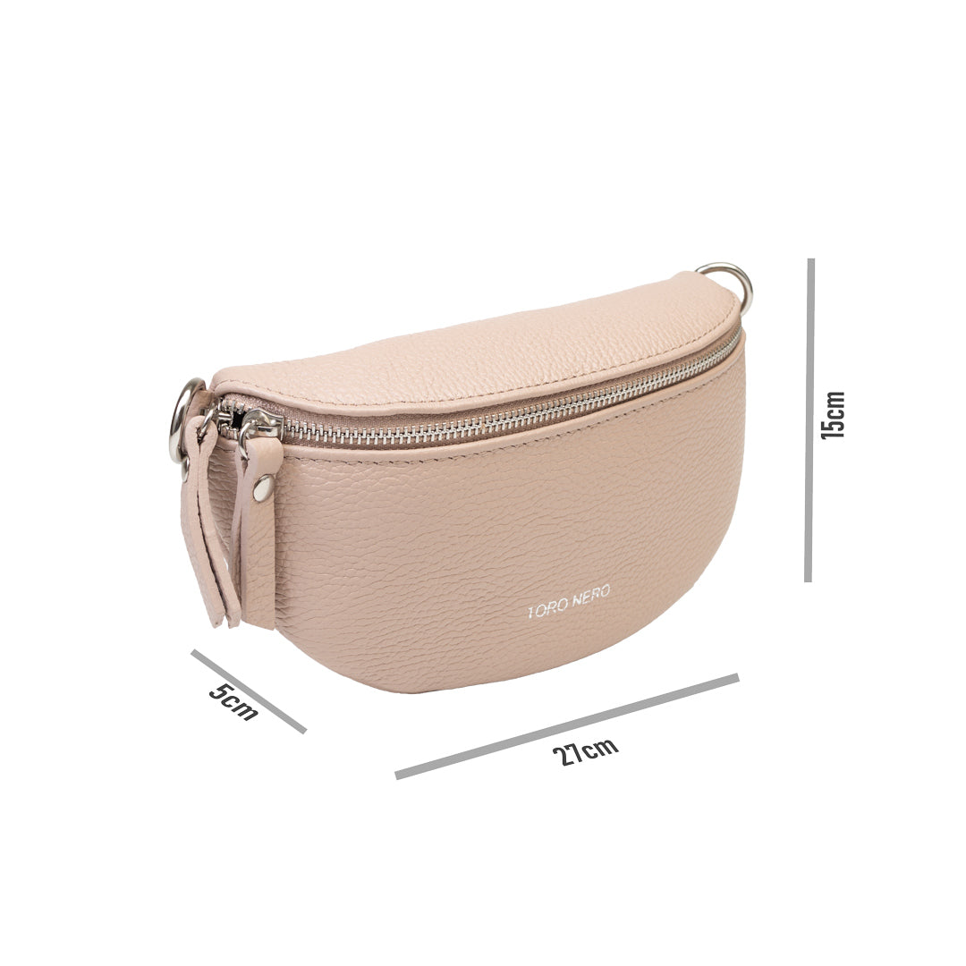 Marsupio donna in vera pelle rosa chiaro Waist Glam