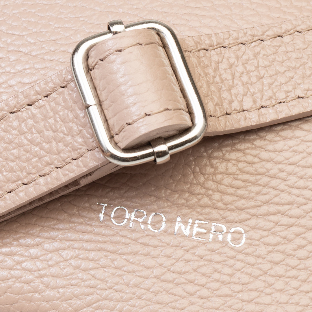 Damen-Bauchtasche aus hellrosafarbenem Echtleder, Waist Glam