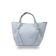 Borsa da donna in camoscio naturale azzurro Loretta