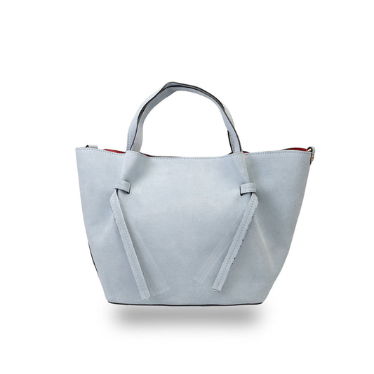 Borsa da donna in camoscio naturale azzurro Loretta