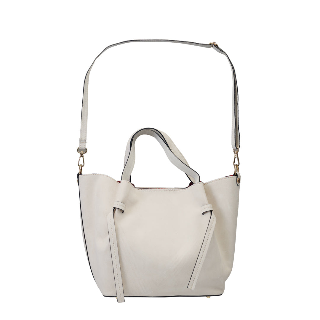 Borsa da donna in pelle scamosciata naturale beige Loretta