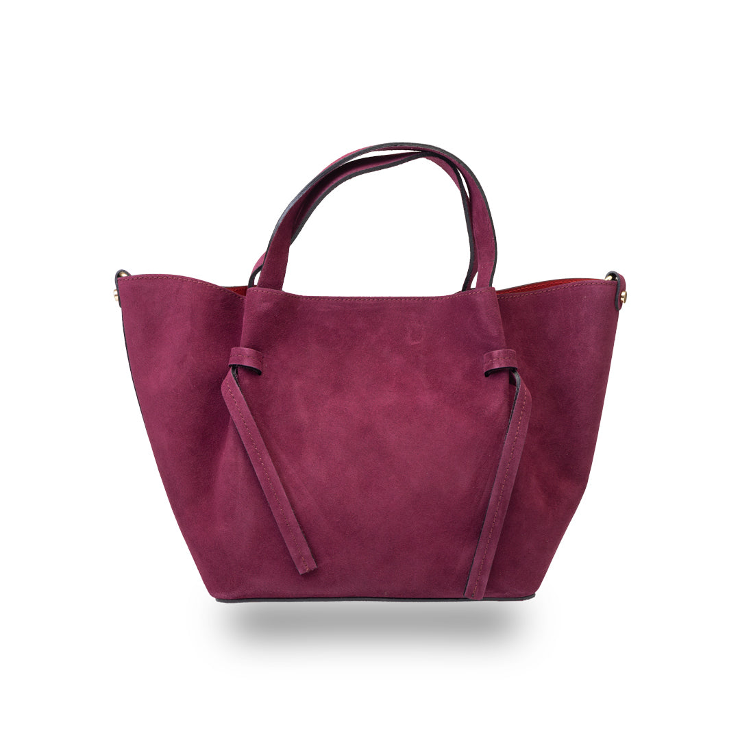 Borsa da donna in camoscio prugna Loretta