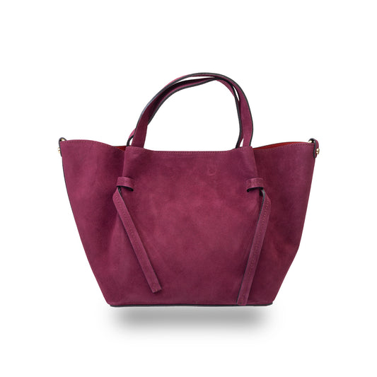 Borsa da donna in camoscio prugna Loretta