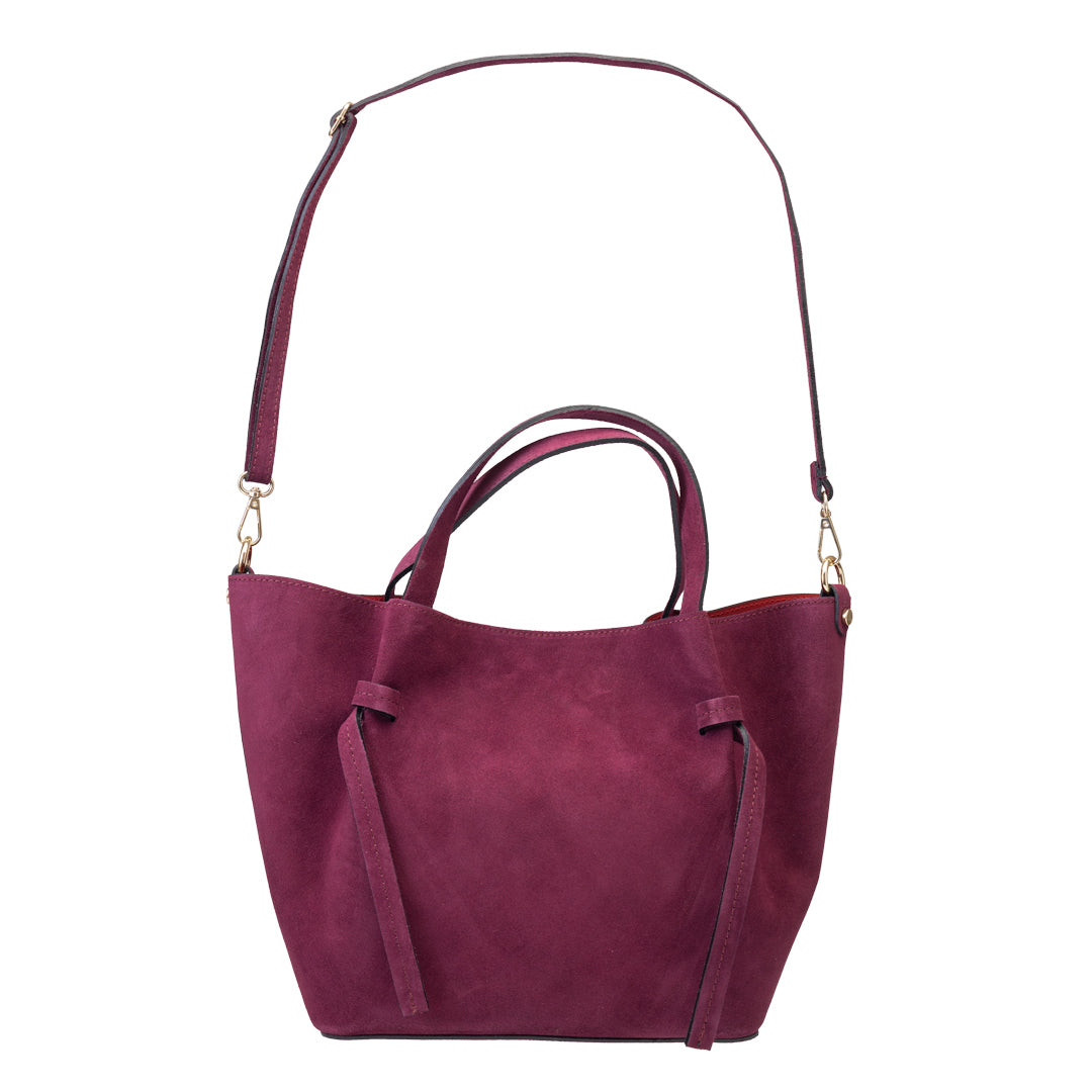 Borsa da donna in camoscio prugna Loretta