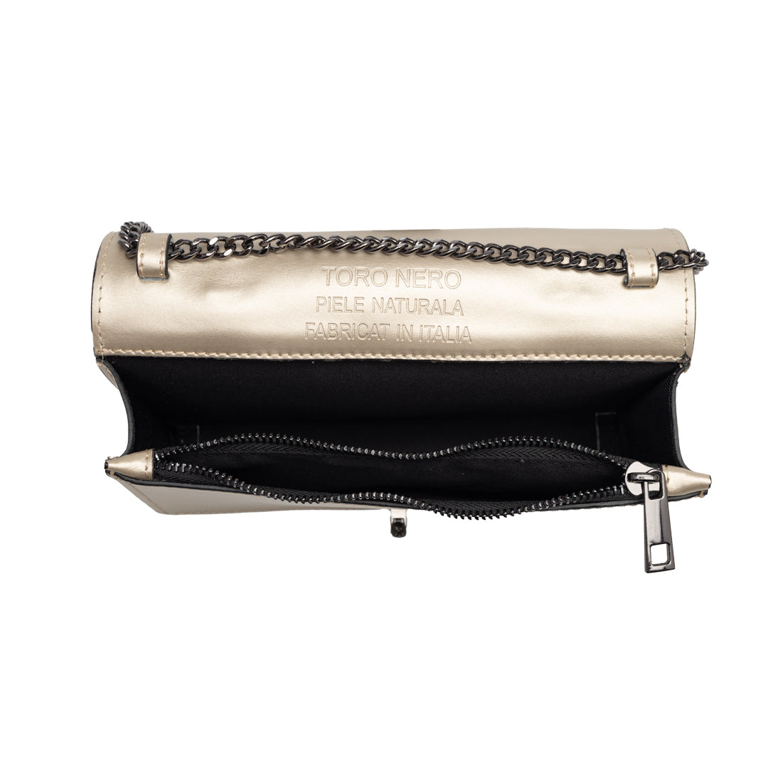 Damenhandtasche aus echtem Leder in Gold Lori