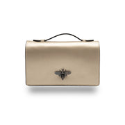 Damenhandtasche aus echtem Leder in Gold Lori