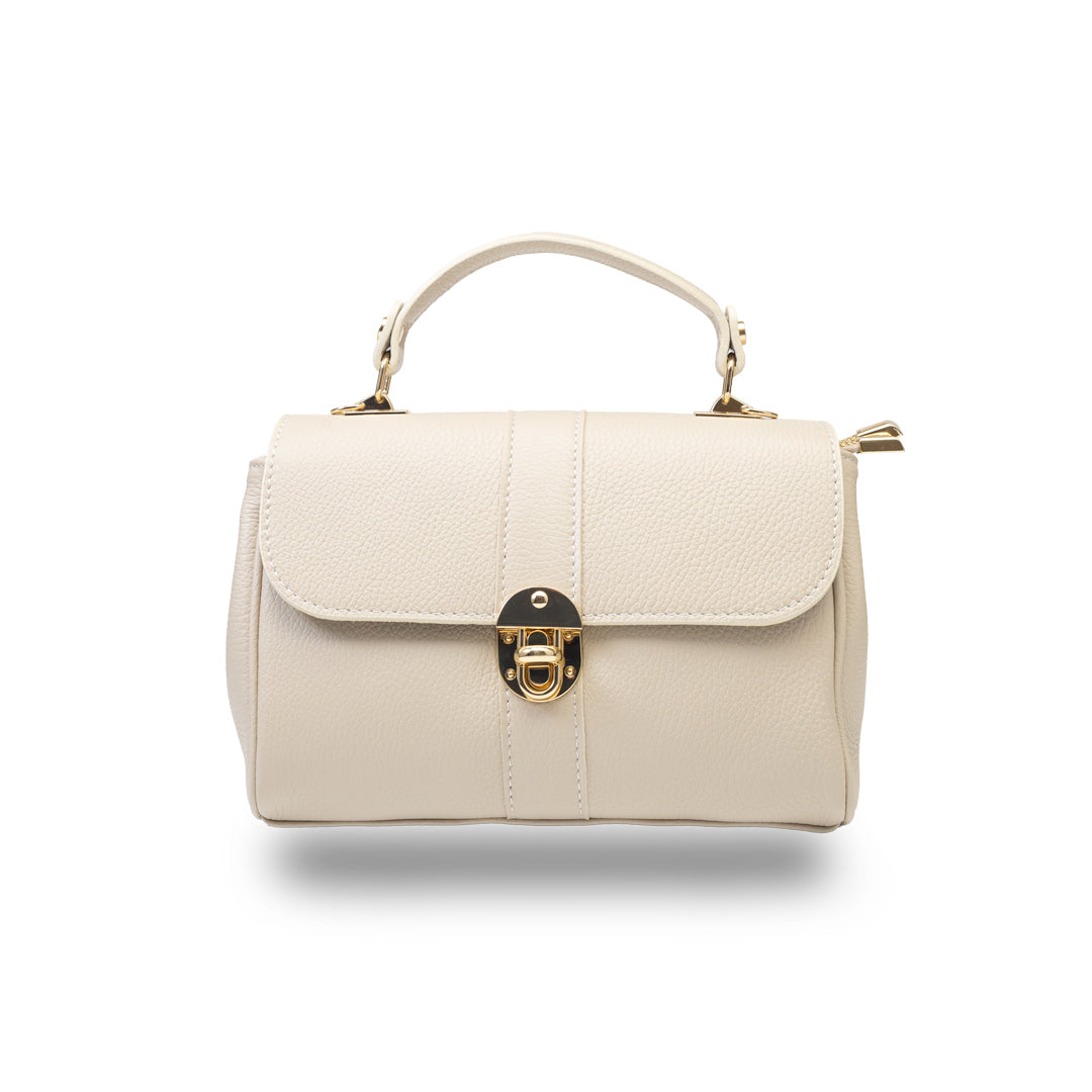 Borsa da donna in vera pelle beige Beatrice