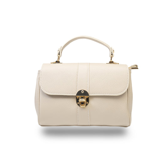 Borsa da donna in vera pelle beige Beatrice