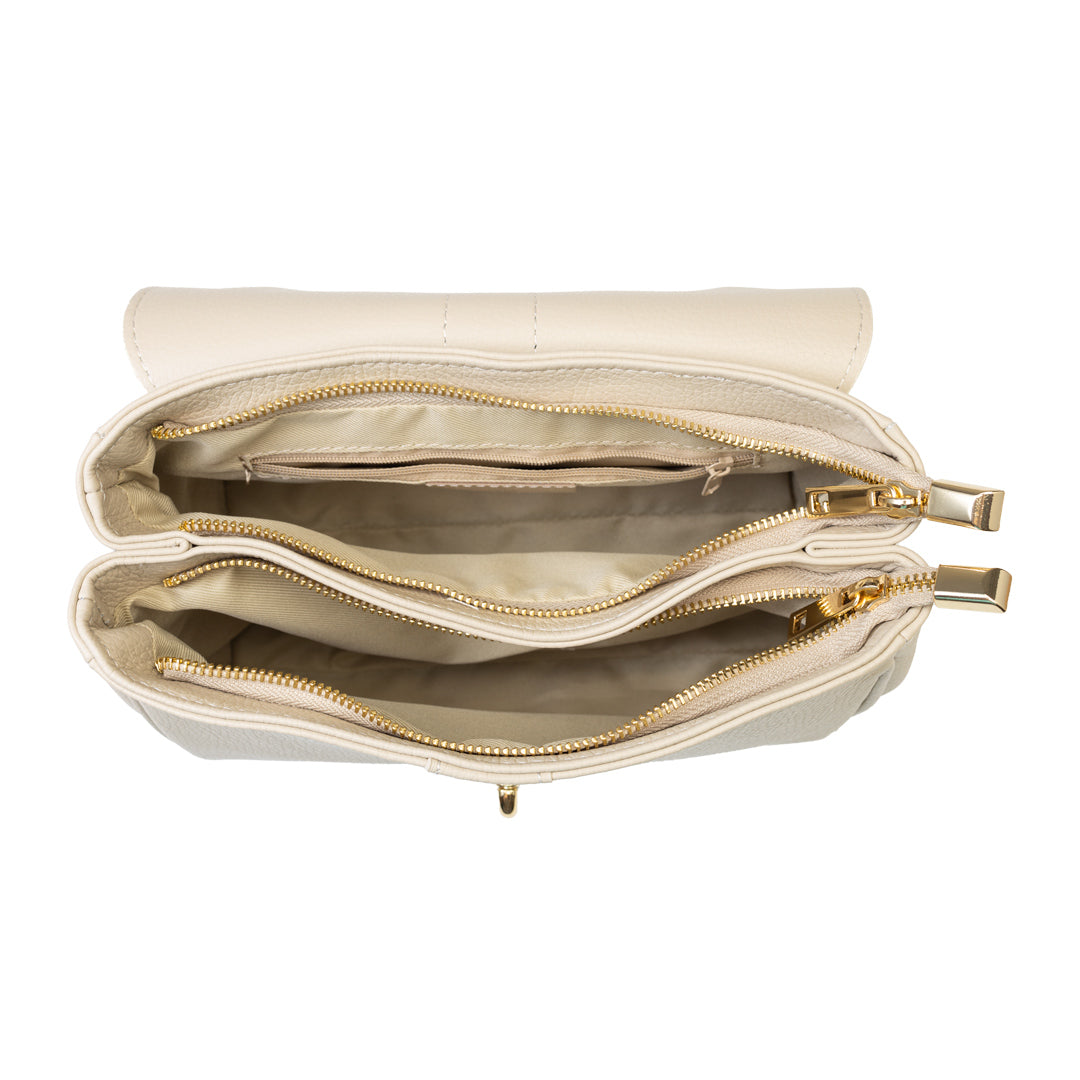 Borsa da donna in vera pelle beige Beatrice