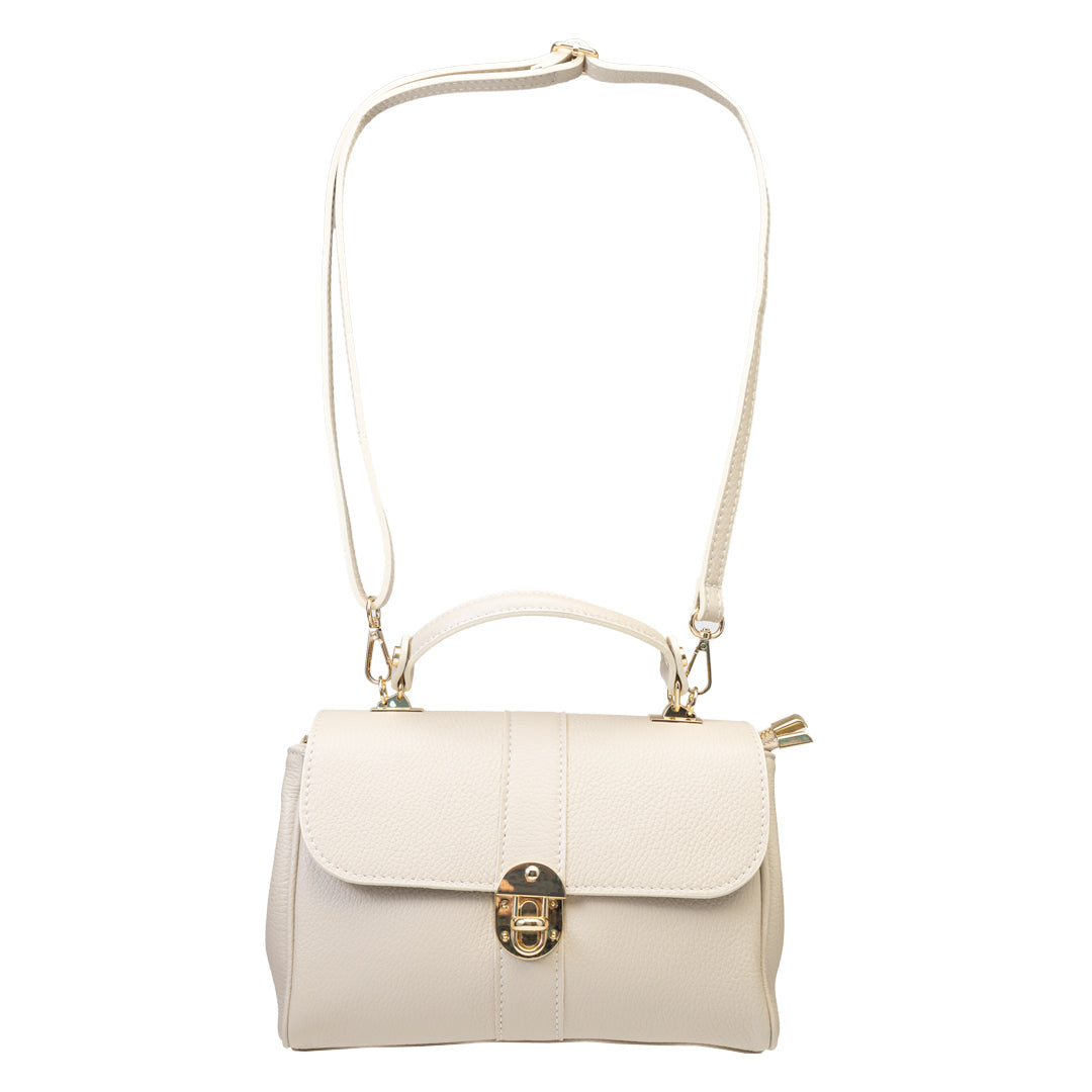 Borsa da donna in vera pelle beige Beatrice