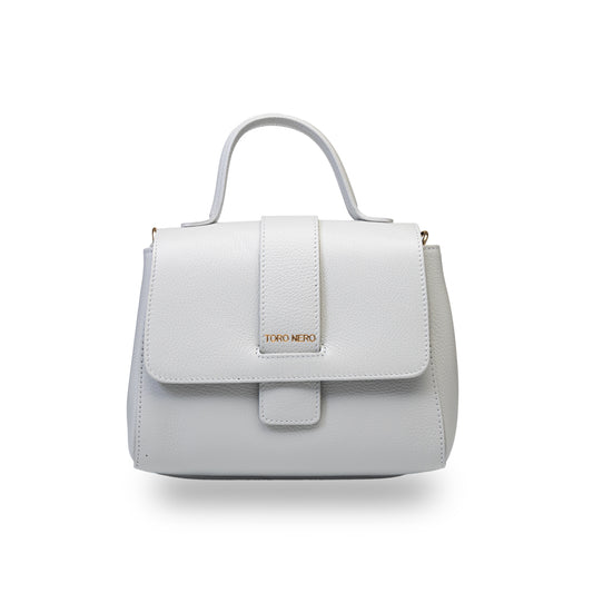 Borsa da donna in vera pelle grigio chiaro Ranya