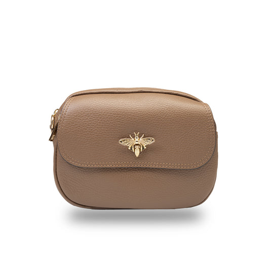 Borsa da donna in vera pelle marrone scuro Eleonora