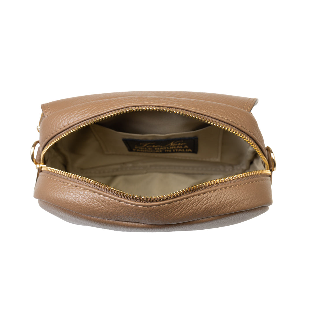 Borsa da donna in vera pelle marrone scuro Eleonora