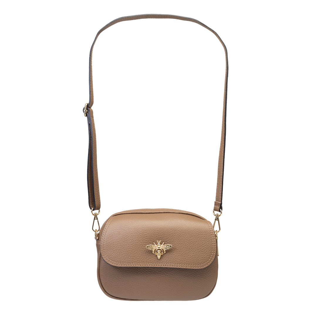 Borsa da donna in vera pelle marrone scuro Eleonora