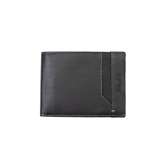 Portafoglio da uomo in pelle naturale nero-line Vox, protezione RFID