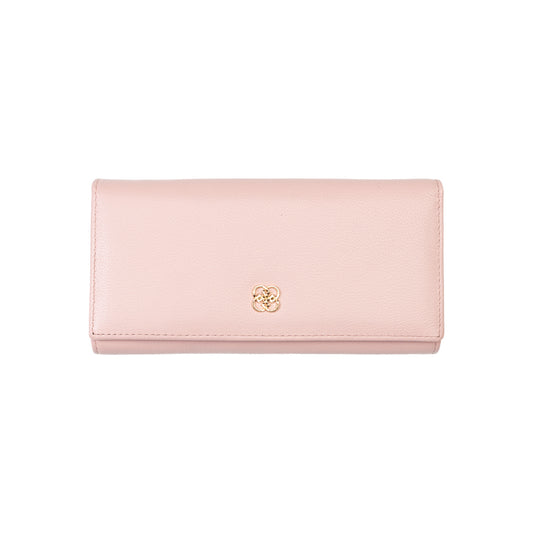 Portafoglio donna in pelle naturale rosa cipria-dettaglio Reset