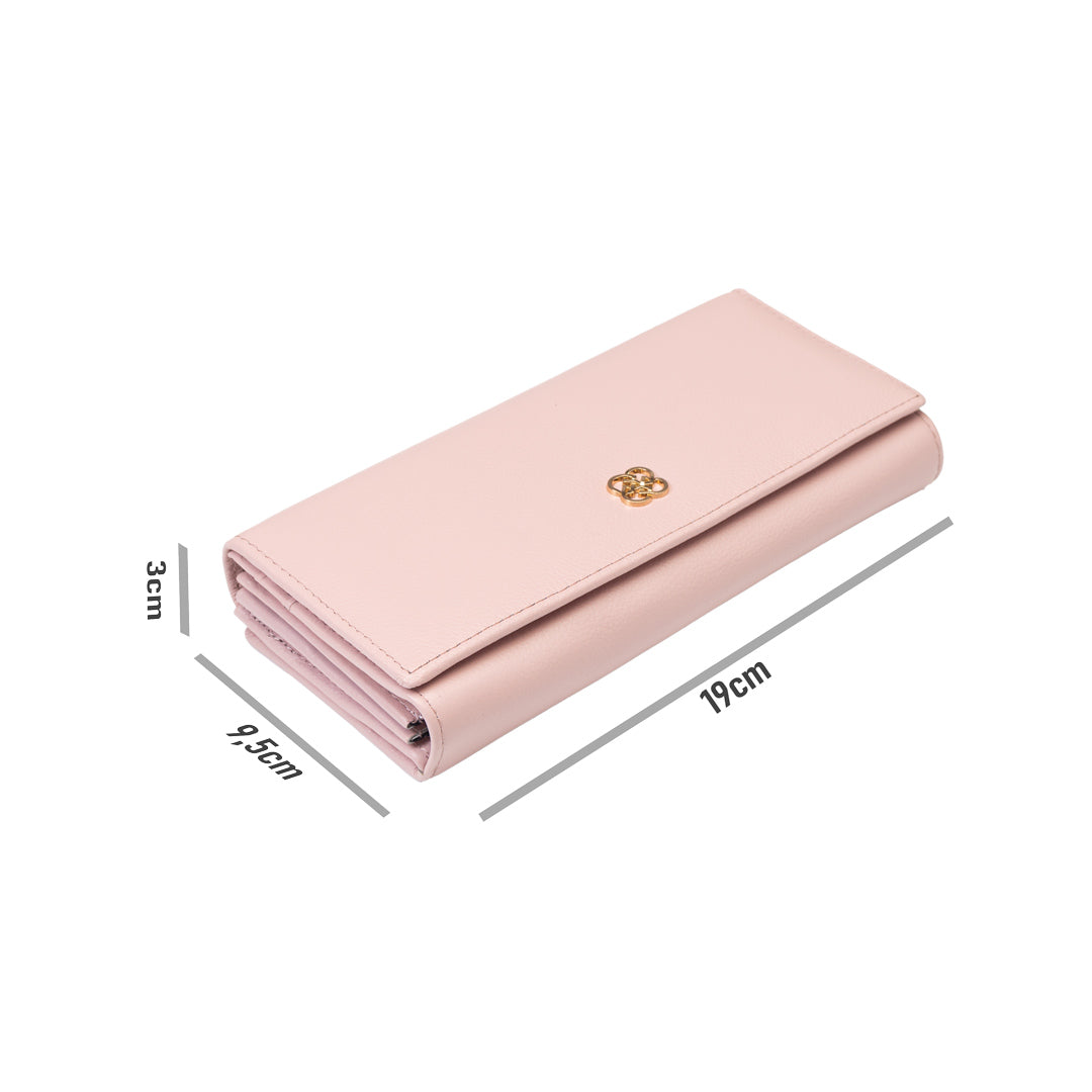 Portafoglio donna in pelle naturale rosa cipria-dettaglio Reset